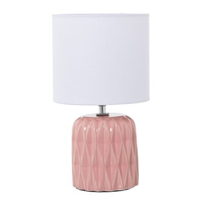 LAMPE DE TABLE EN CÉRAMIQUE ROSE, 1XE14, MAX.40W °17X30CM, SOCLE: °11X14,5CM LL39927