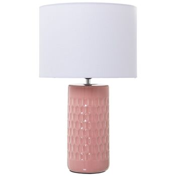 LAMPE DE TABLE EN CÉRAMIQUE ROSE, 1XE27, MAX.40W °25X42CM, SOCLE: °10,5X24CM LL39930