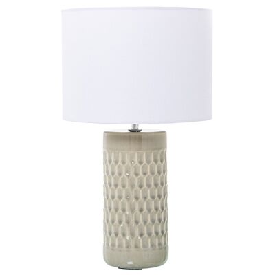 LAMPE DE TABLE EN CÉRAMIQUE CRÈME, 1XE27, MAX.40W °25X42CM, SOCLE: °10,5X24CM LL39931