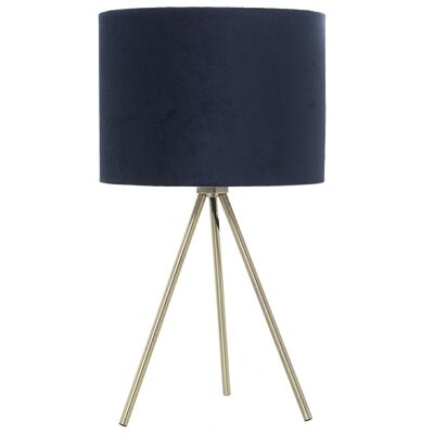 METAL TABLE LAMP WITH TERCIOP SCREEN   BLUE,1XE27,MAX.40°24X43CM, BASE:°19X25CM LL39932