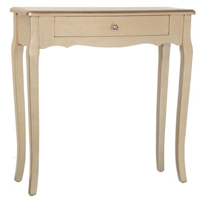 ENTRANCE TABLE WITH CHAMPAGNE WOOD DRAWER _80X30X80CM, FIR+DM LL40229