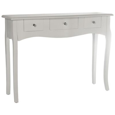ENTRANCE TABLE WITH 3 DRAWERS WHITE WOOD _105X33X80CM, WOOD: FIR+DM LL40862