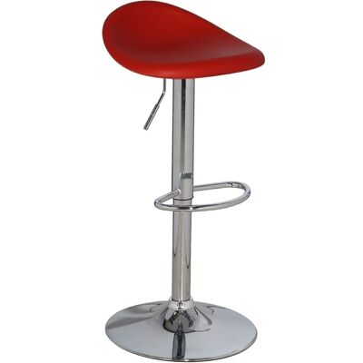 CHROME STEEL STOOL.WITH RED PP SEAT, ADJUSTABLE HEIGHT _42X40X68/83CM LL44122