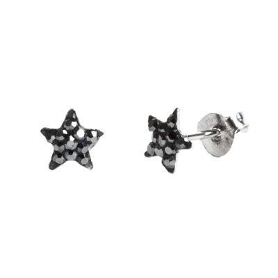 Orecchini a lobo Little Star in argento 925 ematite