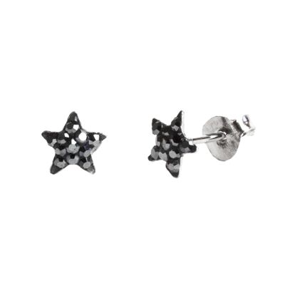 Little Star stud earrings in 925 silver hematite