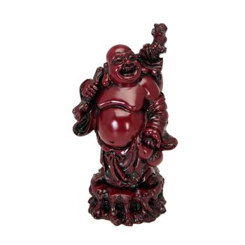 FIGURINE BOUDDHA PIERRE ROUGE _22X10 CM LL45169