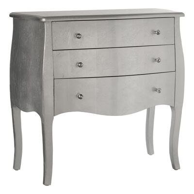 WOODEN CHEST OF 3 DRAWERS SILVER 85X40X80CM, FIR+DM LL45261