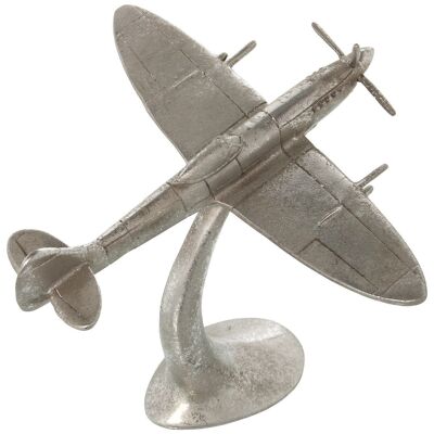 AIRPLANE FIGURE WITH ANTIQUE SILVER RESIN BASE 24X22X21CM LL47472
