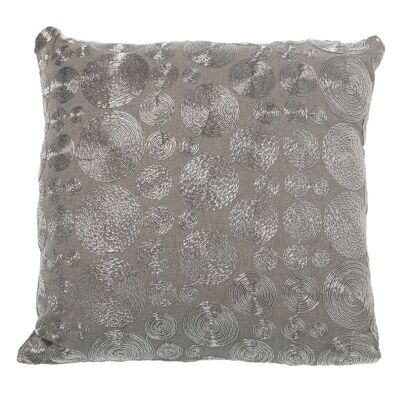 COUSSIN 45X45CM CERCLES ARGENT/FERMETURE ÉCLAIR POLYESTER 45X45CM LL48456