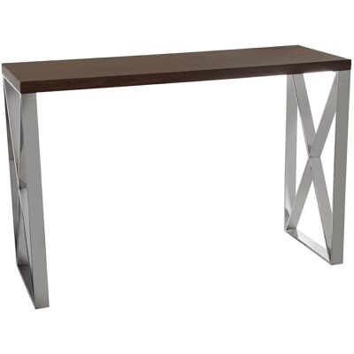 WOOD/STAINLESS STEEL ENTRANCE TABLE.+48483 120X40X80CM: BOARD:DM+PAPER LL48482