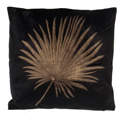 VELVET/POLYESTER PALM LEAF CUSHION, ONE SIDE _45X45CM LL48546