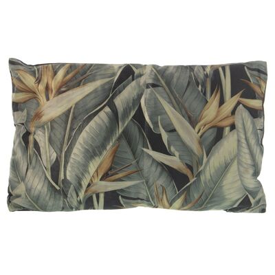 COUSSIN 30X50CM VELOURS/FEUILLES DE POLYESTER, UN CÔTÉ LL48549