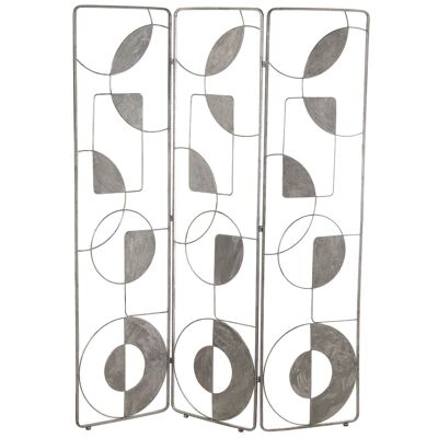 SILVER METAL SCREEN W/3 PANELS 135X1X170CM, 45X170CM/PANEL LL48659