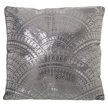 COUSSIN 45X45CM GRIS ARGENT AVEC FERMETURE ÉCLAIR POLYESTER, UN CÔTÉ 45X45CM LL48863