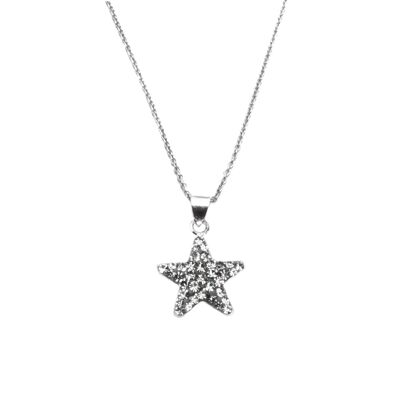 Kette Star 925 Silber black diamond
