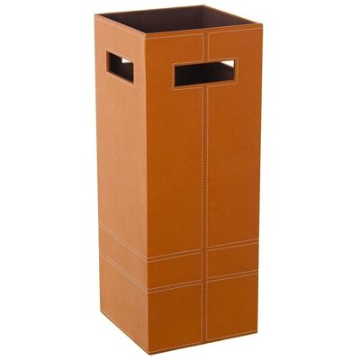 LIGHT BROWN LEATHER UMBRELLA STAND 21X21X55CM LL48894