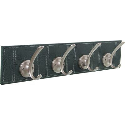 GREEN SNAKE LEATHER COAT RACK WITH 4 METAL HOOKS 60X9X12CM, SUPPORT: 1CM THICKNESS LL48905