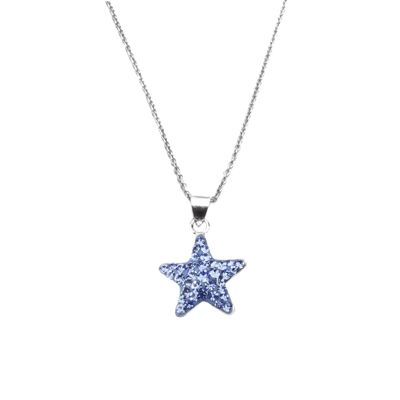 Kette Star 925 Silber light sapphire