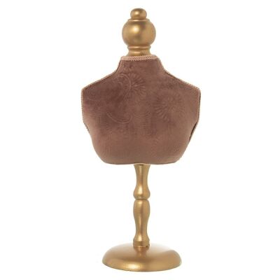 MANICHINO BUSTO FIGURA APPENDERE GIOIELLI LEGNO ROSA TESSUTO 16.5X10X36CM LL49037