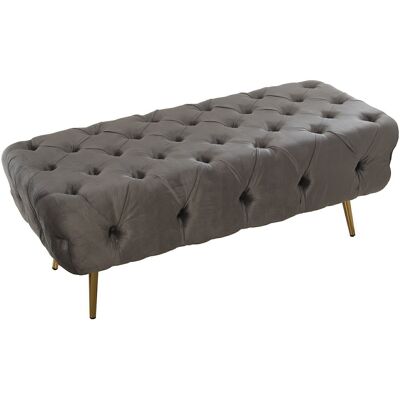 BANQUETA PIE DE CAMA MADERA/METAL/TELA GRIS 120X50X45CM (DM/HIERRO/POLIES LL49139