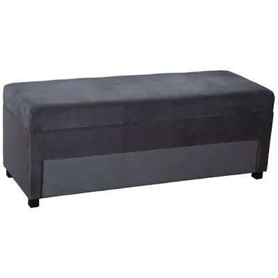 BANQUETA ZAPATERO PIE DE CAMAMADERA/TELA GRIS 120X43X45CM LL49150