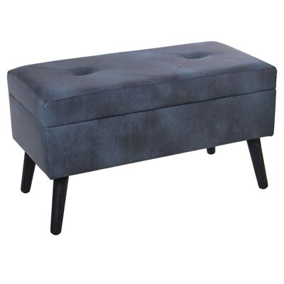 LETTO IN PELLE BLU CONSUMATO BEST BOX _80X40X44CM, DM+ABETE/POL═ESTE LL49168