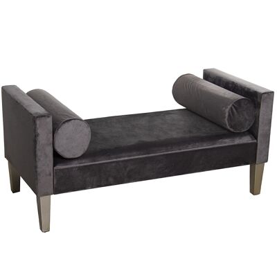 WOODEN/GRAY POLYESTER FABRIC FOOT BED BENCH 113X53X52CM, HIGH.SEAT:33CM LL49174