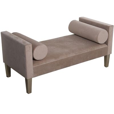 BANQUETA PIE DE CAMA MADERA/TELA CREMA POLIÉSTER 113X53X52CM, ALT.ASIENTO:33CM LL49175