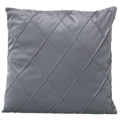 COUSSIN VELOURS GRIS AVEC FERMETURE ÉCLAIR _45X45CM LL49176