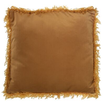 COUSSIN 45X45CM VELOUR MOUTARDE AVEC FERMETURE ÉCLAIR 45X45CM LL49179