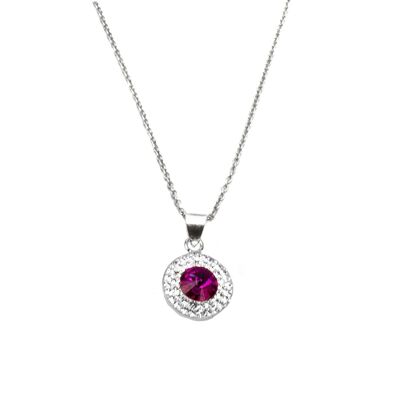 Collana Letizia argento 925 cristallo-fucsia