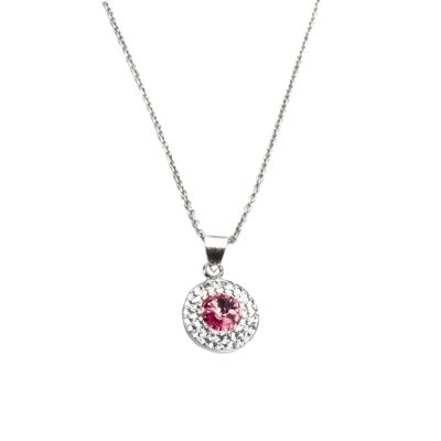Letizia catena argento 925 cristallo-rosa chiaro