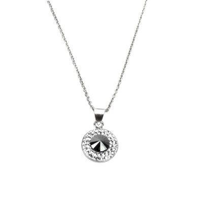 Necklace Letizia 925 silver crystal-hematite