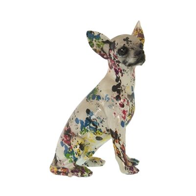 MULTICOLOR GRAFFITI RESIN DOG FIGURE 15X13X26CM LL49341