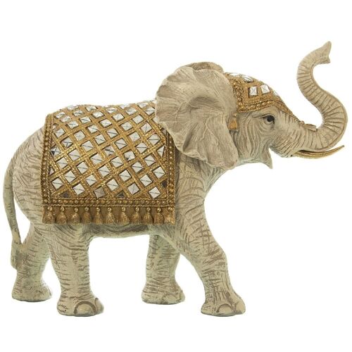 FIGURA ELEFANTE RESINA BLANCO 35X16X26CM LL49351