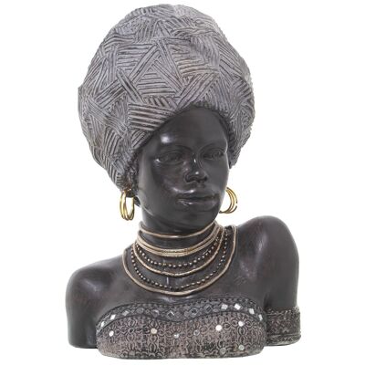 FIGURA IN RESINA BUSTO AFRICANO 24X20X35CM LL49369