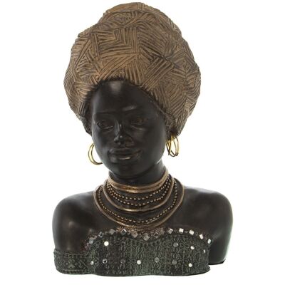 RESIN FIGURE AFRICAN BUST 24X20X35CM LL49368