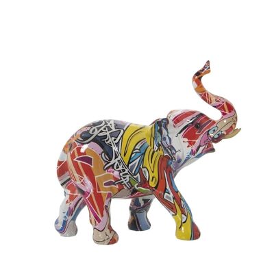 FIGURA ELEFANTE RESINA GRAFITIMULTICOLOR 24X9X20CM LL49377