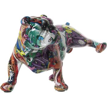 FIGURINE CHIEN EN RÉSINE GRAFFITI MULTICOLORE 27X15X16CM LL49381 2