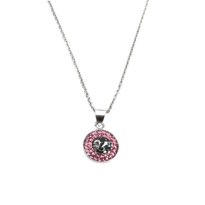 Cadena Letizia plata 925, rosa claro-diamante negro