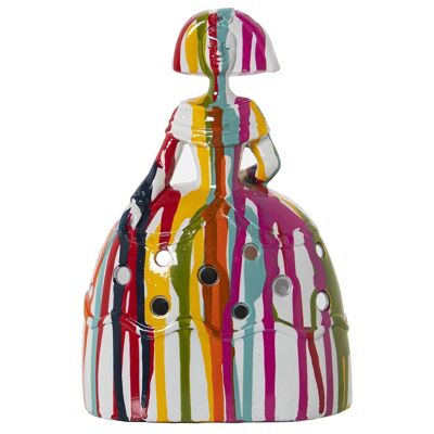 FIGURA RAGAZZE IN RESINA MILITICOLOR GRAFITI 14X9X21CM LL49401