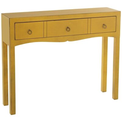 WOODEN ENTRANCE TABLE WITH 1 YELLOW DRAWER _94X24X78CM LL49442