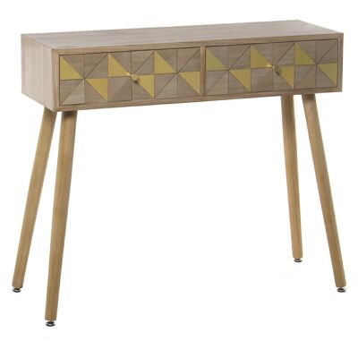 WOODEN ENTRANCE TABLE WITH 2 DRAWERS 89X30X78CM, PAULOWNIA+PINE+DM LL49693