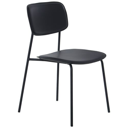 SILLA PU NEGRO PATAS METAL 43X48X78CM, ALT.ASIENTO:44CM LL49702