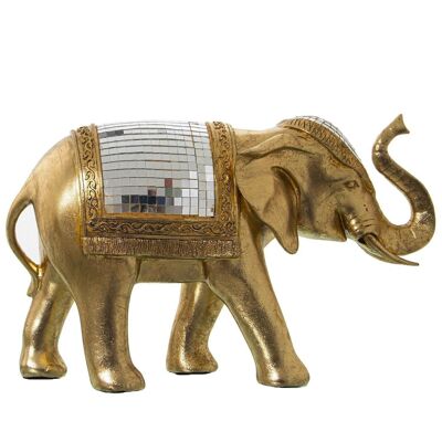 GOLDEN ELEPHANT RESIN FIGURE 32X12X20CM LL49769