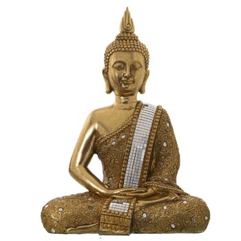 FIGURINE BOUDDHA DORÉ 29X18X40CM LL49797