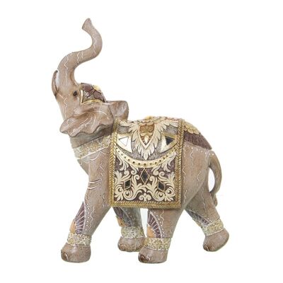 FIGURINE RÉSINE ÉLÉPHANT DORÉ 21X9X28CM LL49848