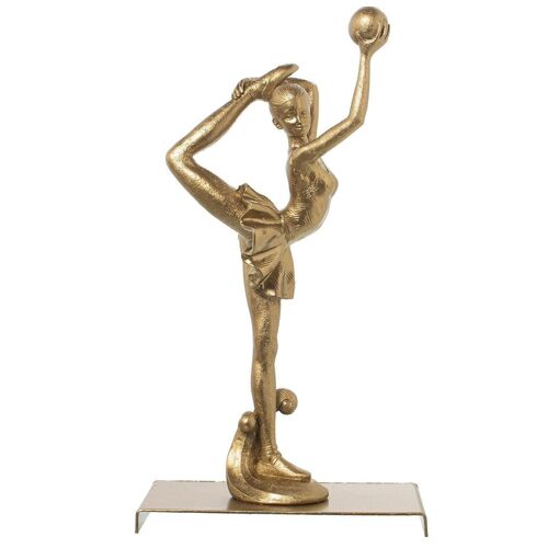 FIGURA RESINA GIMNASIA RÍTMICAPELOTA DORADA 17X9X31CM LL49878