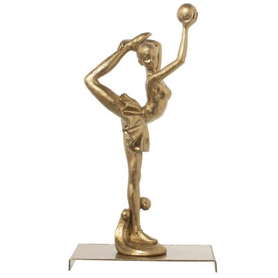 RESIN FIGURE RHYTHMIC GYMNASTICS GOLDEN BALL 17X9X31CM LL49878