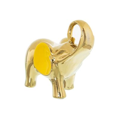 FIGURA ELEFANTE CERÁMICA DORADO/AMARILLO 20X9X18CM LL50090